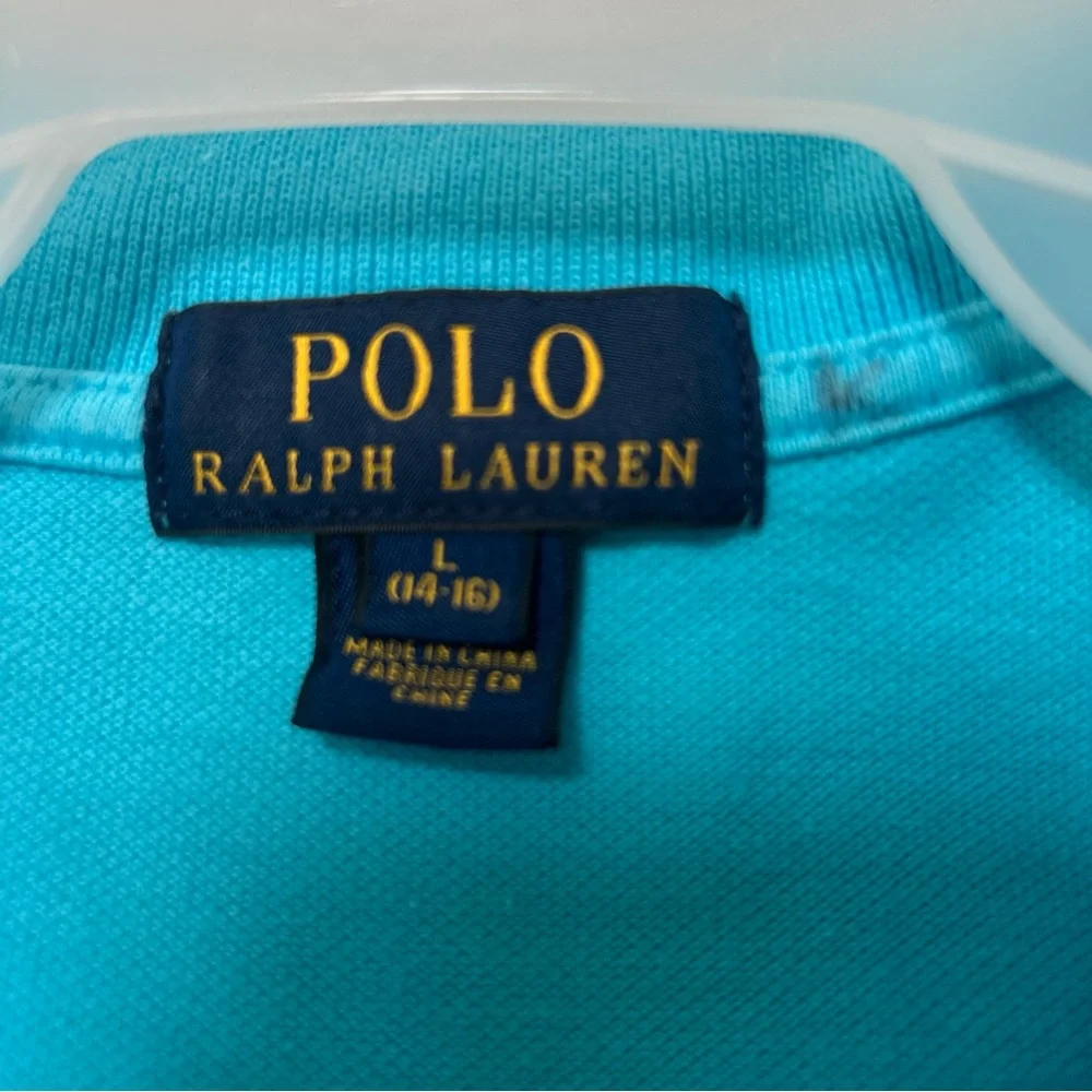 Polo by Ralph Lauren Men’s Boys Youth Teal Short-Sleeve Polo Shirt Sise‎ 14-16 L